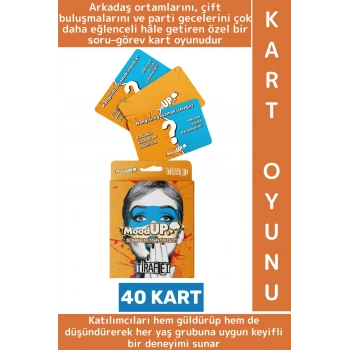 Eğlenceli Vakit Geçirme Bol Kahkaha Arkadaş Grubu Yetişkin Soru Görev Oyunu 40 Kart-MoodUP İtiraf Et