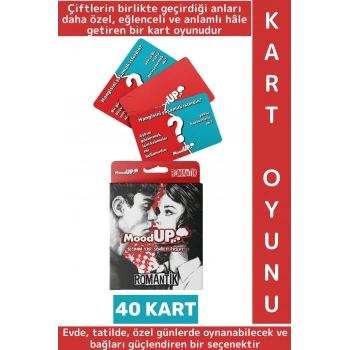 Eğlenceli Vakit Çift Sevgili Bağları Güçlendirme Ev Tatil Soru Görev Oyunu 40 Kart-MoodUP Romantik