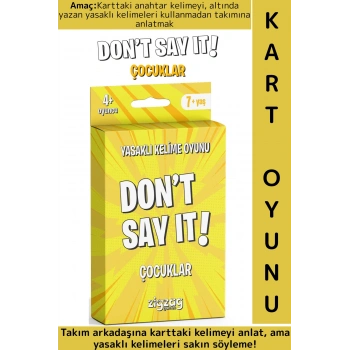 Eğitici Konsantrasyon Dikkat Zeka Gelişimi Eğlenceli Vakit Geçirme Kart Oyunu Dont Say It-Çocuklar