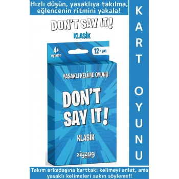 Eğitici Dikkat Zeka Gelişimi Eğlenceli Vakit Genç Nesil Yetişkin Kart Oyunu Dont Say It-Klasik