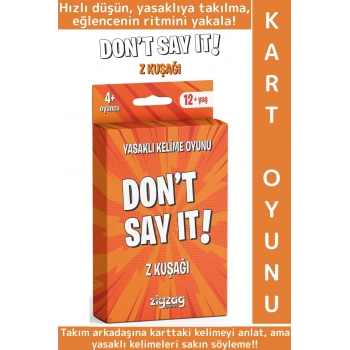 Eğitici Dikkat Zeka Gelişimi Eğlenceli Vakit Geçirme Genç Nesil Kart Oyunu Dont Say It-Z Kuşağı