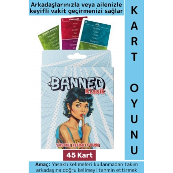 Eğitici Analitik Düşünme Arkadaş Aile Eğlenceli Tahmin Yasaklı Kelime Oyunu-Banned Klasik 45 Kart