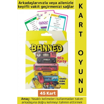 Eğitici Düşünme Aile Arkadaş Eğlenceli Nostaljik Tahmin Yasaklı Kelime Oyunu-Banned 90lar 45 Kart