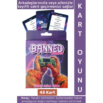 Eğitici Analitik Düşünme Arkadaş Eğlenceli Oyuncu Tahmin Yasaklı Kelime Oyunu-Banned Gamer 45 Kart
