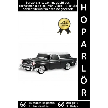 Premium Yüksek Ses Speaker Çok Şık Klasik Araba Tasarımlı USB TF FM Destekli Bluetooth Hoparlör