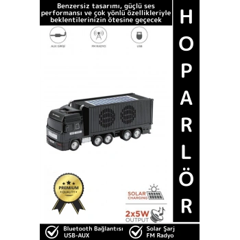 Premium Dekoratif Yüksek Ses Speaker USB AUX FM Şık Dorseli Tır Tasarımlı Retro Bluetooth Hoparlör