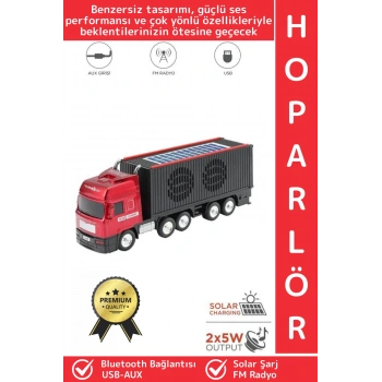 Premium Dekoratif Yüksek Ses Speaker USB AUX FM Şık Dorseli Tır Tasarımlı Retro Bluetooth Hoparlör