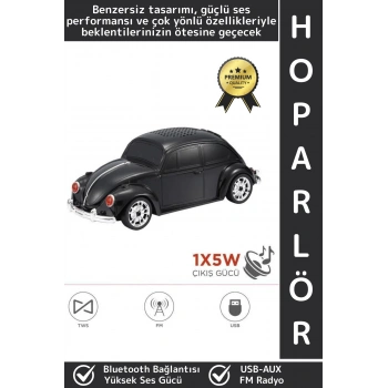 Premium Nostaljik Yüksek Ses Speaker AUX USB Çok Şık Retro Vosvos Tasarımlı Bluetooth Speaker