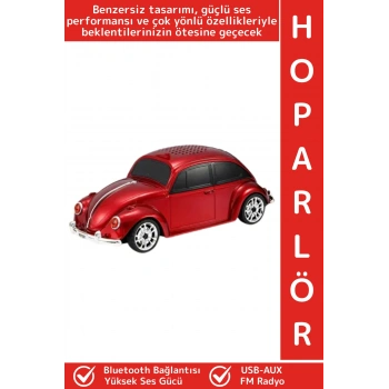 Premium Nostaljik Yüksek Ses Speaker AUX USB Çok Şık Retro Vosvos Tasarımlı Bluetooth Speaker