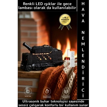 Premium Ultrasonik Sessiz Çalışma Led Işıklı Çok Şık Tank Tasarımlı Oda Hava Nemlendiricisi 300 ML