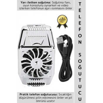 Premium Uzun Ömürlü Hızlı Soğutma Pil Ömrü Uzatan Yarı İletken Kablolu Pratik Telefon Soğutucu Fan