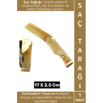 Kompakt Cep Çanta Boy Katlanabilir Saç Kırılması Elektriklenme Azaltan Doğal Kemik Şık Saç Tarağı