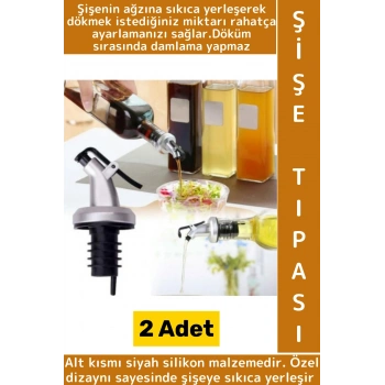 Dayanıklı Damlatmaz Sızdırmaz Kapaklı Nar Ekşisi Sirke Limon Şişesi Pratik Yağdanlık Ucu Tıpa 2 Adet