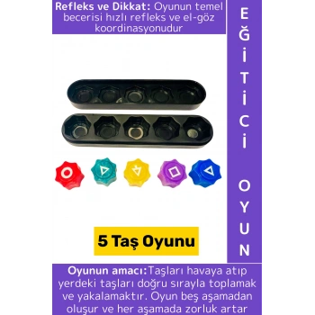 Eğitici Çocuk Refleks El Göz Koordinasyonu Beceri Gelişimi Eğlenceli Squid Game Beş Taş Oyunu