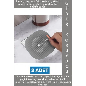 Hijyenik Mutfak Banyo Küvet Lavabo Pas Küf Tutmaz Süzgeçli Lavabo Gider Koruyucu Silikon Mat 2 Adet