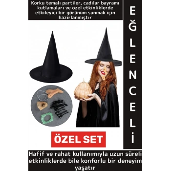 Parti Halloween Cosplay Fotoğraf Çekimi Etkinlik Hafif Rahat Genç Yetişkin Şık Özel Cadı Kostüm Seti
