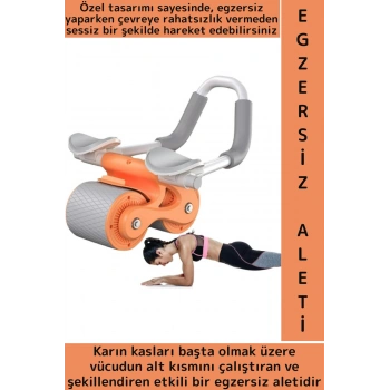 Özel Kaymaz Tasarım Sessiz Çalışma Kontrollü Fren AB Roller Alt Vücut Karın Kası Egzersiz Tekerleği