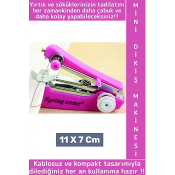 Seyahat Tipi Yırtık Sökük Onarımı Pratik Portatif Çanta Cep Boy Çok Şık Kablosuz Mini Dikiş Makinesi