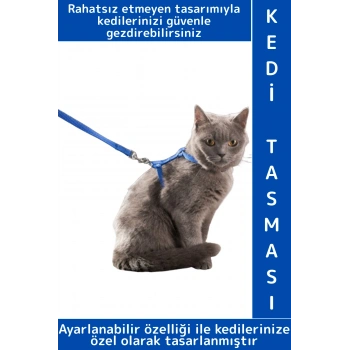 Evcil Hayvan Pet Rahatsız Etmez Ayarlanabilir Tasarım Kaçış Önleme Çok Şık Kedi Boyun Göğüs Tasması