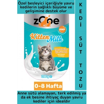 Evcil Hayvan Pet Küçük Irk Protein Yağ Vitamin Dengeli Besleyici Pratik Yavru Kedi Süt Tozu 200 Gram