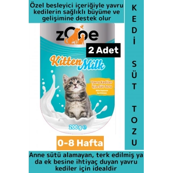Evcil Hayvan Pet Küçük Irk Protein Yağ Vitamin Dengeli Besleyici Yavru Kedi Süt Tozu 200 Gram 2 Adet
