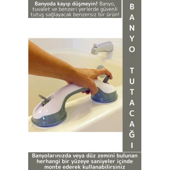 Montaj Gerektirmeyen Çocuk Yetişkin Güvenli Duruş Kayma Düşme Önleyici Kilit Vantuzlu Banyo Tutacağı