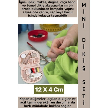 Seyahat Tipi Düğme Kopuk Yırtılma Kesik Küçük Onarım Acil Tamir Cep Çanta Boy Pratik Mini Dikiş Seti