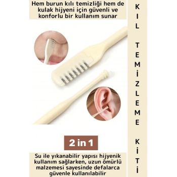 Kişisel Bakım Yıkanabilir Tekrar Kullanılabilir Pratik Hijyenik Kulak Burun Kıl Temizleme Kiti 2in1