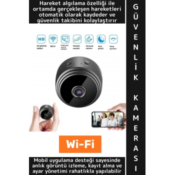 Premium Mobil Uygulamalı Gece Görüşü Bebek Çocuk Odası Ev Ofis Şık HD Wi-Fi Mini Güvenlik Kamerası