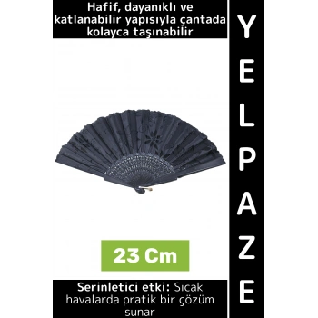 Dekoratif Hediyelik Sıcak Havalarda Etkili Katlanabilir Çanta Boy Çok Şık Plastik Yelpaze 23 Cm