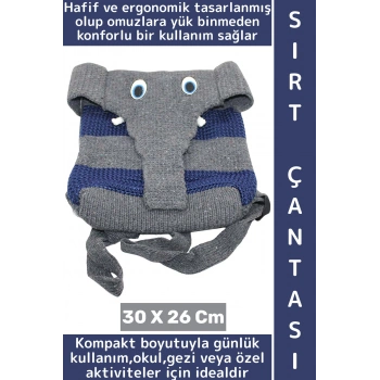 Konforlu Gündelik Okul Gezi Mitolojik Mahendra Fil Tasarımlı Şık Kadın Erkek Sırt Çantası 30 X 26 Cm