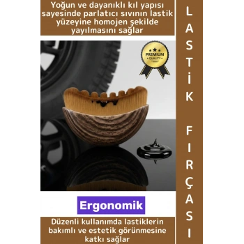 Premium Ergonomik Dayanıklı Yoğun Kıl Motosiklet Otomobil Bakım Hazneli Araç Lastik Parlatma Fırçası