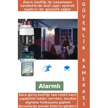 Dış Mekan Ev Bebek Çocuk Odası Ofis İş Gece Görüş Hareket Algı Alarmlı Sesli Uyarı Güvenlik Kamerası