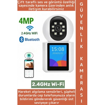 Ev Bebek Yaşlı Odası Evcil Hayvan Gözetim Çift Taraflı Ses Hareket Algısı 2.4GHz Wi-Fi Akıllı Kamera