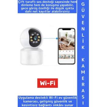 Ev Ofis Çift Taraflı Ses Hareket Algı Mobil Bildirim Uygulama Destekli HD Wi-Fi Güvenlik Kamerası