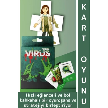 Eğlenceli Ev Parti Arkadaş Ortam Aile Şans Komedi Strateji Beceri Geliştiren Kart Oyunu Virüs-Zombi