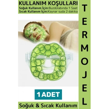 Soğuk Sıcak Kompres Termojel Sakinleştirici Ağrı Şişkinlik Azaltıcı Salatalık Desenli Yüz Maskesi