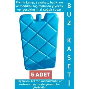 Premium Outdoor Piknik Kamp Seyahat Balıkçı Medikal Yiyecek İçecek Soğuk Sızdırmaz Buz Kaseti 5 Adet