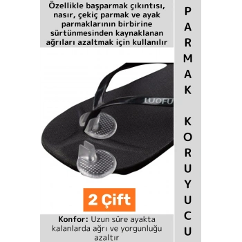 Konforlu Rahat Ağrı Sürtünme Önleyici Terlik Ayak Parmak Arası Koruyucu Ayrıştırıcı Silikon 2 Çift