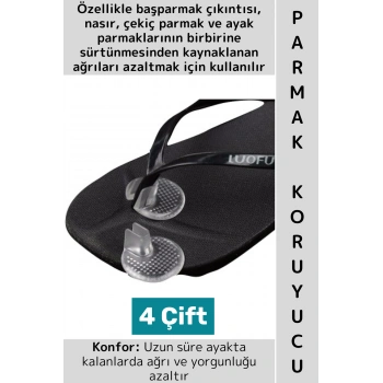 Konforlu Rahat Ağrı Sürtünme Önleyici Terlik Ayak Parmak Arası Koruyucu Ayrıştırıcı Silikon 4 Çift