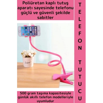 Dayanıklı Spiral Gövdeli Güçlü Güvenli Tutuş Oynar Başlıklı Çok Şık Estetik Akrobat Telefon Tutucu