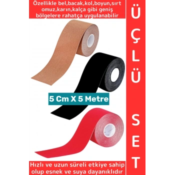 #AğrıBandı Hızlı Uzun Süre Etkili Kas Bel Bacak Kol Boyun Sırt Omuz Karın Kalça Isı Bandı Üçlü Set