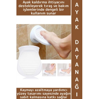 #BanyoAksesuar Yaşlı Sağlık Sorunu Tıraş Bakımı Kaydırmaz Pedallı Dayanıklı Şık Duş Ayak Dayanağı
