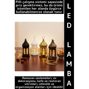 #LedIşık Ramazan Masa Süsleme Hediyelik Dekoratif Osmanlı İslam Altıgen Kapalı Kubbe Pilli LED Lamba