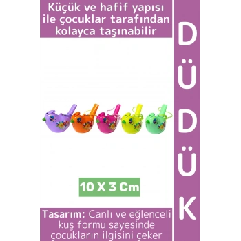 #Düdük Dayanıklı Hafif Spor Çocuk Okul Eğlenceli Çok Şık Sevimli Kuş Tasarımlı Boyun Askılı Düdük
