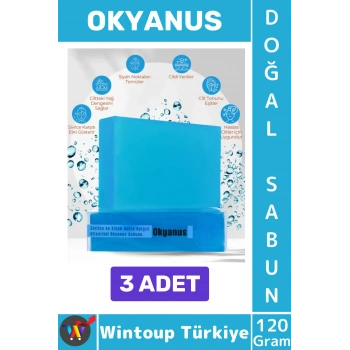 #KatıSabun %100 Doğal Bitkisel El Yüz Saç Vücut Cilt İçin Organik Okyanus Sabunu 120 Gram 3 Adet
