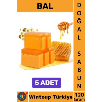 #KatıSabun %100 Doğal Bitkisel El Yüz Saç Vücut Cilt İçin Organik Bal Sabunu 120 Gram 5 Adet