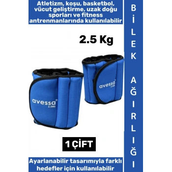 #BilekAğırlığı Koşu Fitness Kondisyon Antrenman Ayarlanabilir Cırtlı El Ayak Bilek Ağırlığı 2.5 Kg