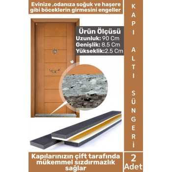#RüzgarKesici Soğuk Haşere Toz Önleyici Yapışkanlı Köpük Kapı Altı Isı Yalıtım Eşik Süngeri 2 Adet