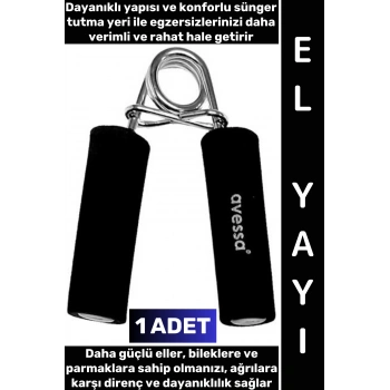 #ElYayı Dayanıklı Metal Yay Kaymaz Sporcu Müzisyen Parmak Bilek Kas Güçlendirici Süngerli El Yayı